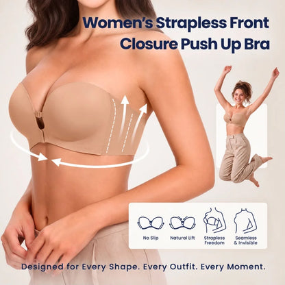 Jelly Strapless Front Closure Bra
